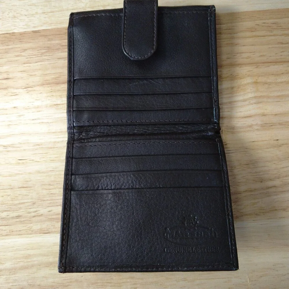 Marshal Men's Brown Genuine Leather Bifold Card Wallet Snap Closure Change